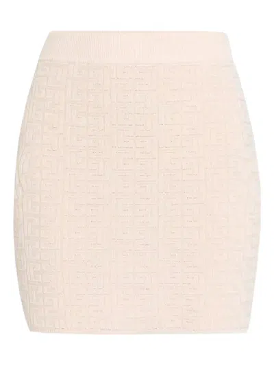 Balmain Monogram Knitted Mini Skirt