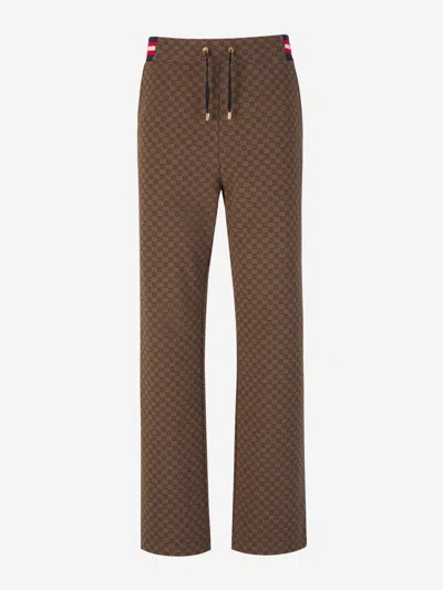 Balmain Monogram Logo Joggers In Brown