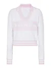 Balmain Pb Monogram-jacquard Polo Shirt In Blanco