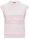 Balmain Monogram Wool And Cotton-blend Knitted Top