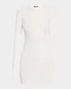 Balmain Monogram Long-sleeve Knit Bodycon Dress