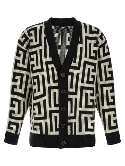 BALMAIN BALMAIN MONOGRAM MACRO CARDIGAN