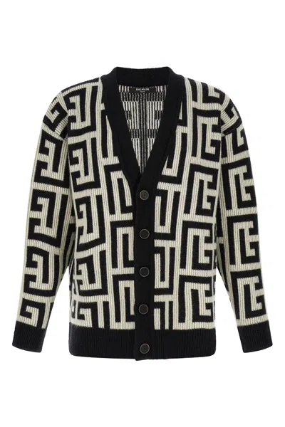 BALMAIN MONOGRAM MACRO CARDIGAN
