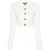 Balmain Cropped Cardigan With Jewel Buttons In White