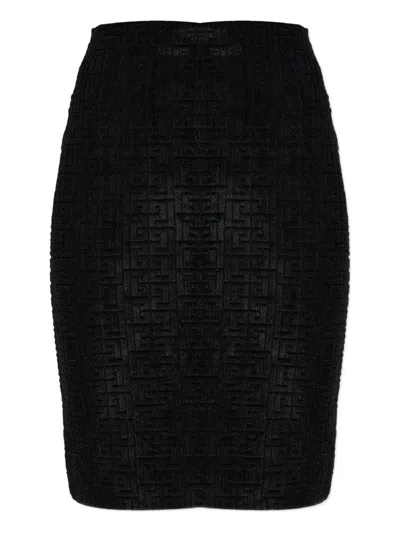 BALMAIN BALMAIN MONOGRAM MIDI SKIRT