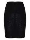 Balmain Women Monogram Midi Skirt In Black