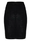 Balmain Monogram Midi Skirt Textured Patterned Design In Black