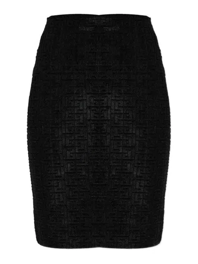 BALMAIN MONOGRAM MIDI SKIRT