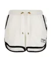 Balmain Monogram-motif Towel-finish Shorts In White