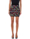 BALMAIN BALMAIN MONOGRAM MULTICOLOR MINI SKIRT