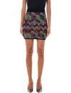 Balmain Multicolor Pb-intarsia Knitted Mini Skirt In Multicolor