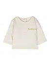 Balmain Monogram-pattern Cotton Sweatshirt In Neutrals