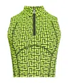 Balmain Monogram-pattern Cropped Top In Yellow