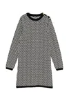 Balmain Monogram-pattern Dress In Black