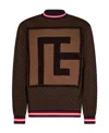 Balmain Monogram Patterned Crewneck Jumper In Black