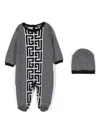 Balmain Monogram Pattern Pajamas Set In Black