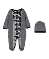 Balmain Monogram Pattern Pajamas Set In Black