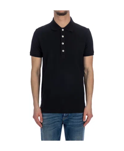 BALMAIN MONOGRAM-PATTERN PIQUÉ POLO SHIRT