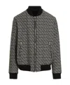 Balmain Monogram-pattern Reversible Bomber Jacket In Black