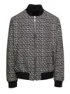 Balmain Monogram-pattern Reversible Bomber Jacket In Black