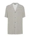 Balmain Monogram-pattern Satin Shirt In White