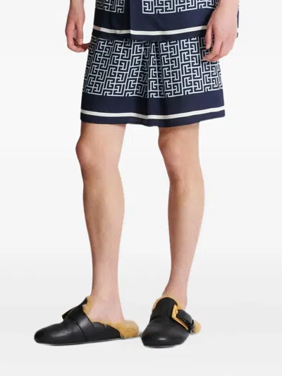 Balmain Monogram-pattern Shorts