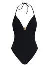 Balmain Monogram-pattern Swimswui In Black