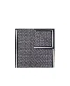 Balmain Monogram-pattern Wool-blend Scarf In Black