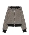 Balmain Monogram-pattern Zip-up Hoodie In Multi
