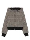Balmain Monogram-pattern Zip-up Hoodie In Multi