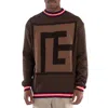 Balmain Monogram Patterned Crewneck Jumper In Multi