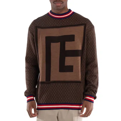 Balmain Monogram Patterned Crewneck Jumper In Multi