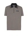 Balmain Men Labyrinth Polo Shirt With Jacquard Effect In Black