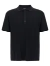 Balmain Textured Black Knitted Polo With Classic Collar In Multi