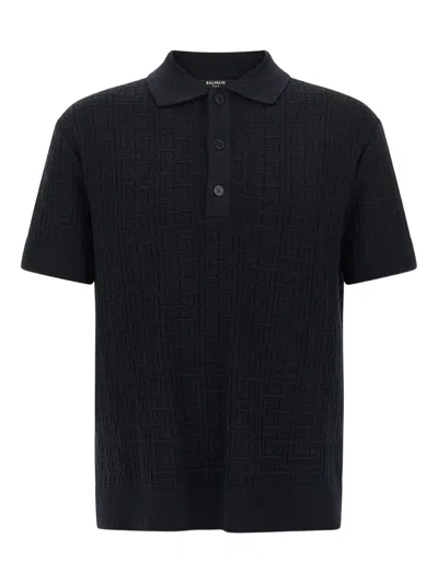 BALMAIN MONOGRAM POLO SHIRT