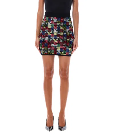 BALMAIN MONOGRAM POP MONOGRAM MINI SKIRT
