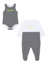 Balmain Monogram-print Cotton Pajamas And Body (set Of Two) In Black