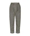 Balmain Monogram Print Drawstring Trousers In Multi