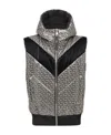 Balmain Monogram-print Puffer Gilet In Black