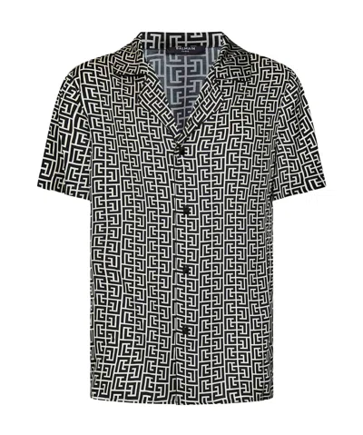BALMAIN BALMAIN FF MONOGRAMMED SHORT-SLEEVED SHIRT