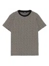 Balmain Monogram-print Short-sleeve T-shirt In Neutral