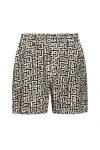 Balmain Monogrammed Elastic Waistband Shorts With Side Pockets In Black