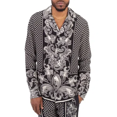 Balmain Monogram-print Silk Shirt In White
