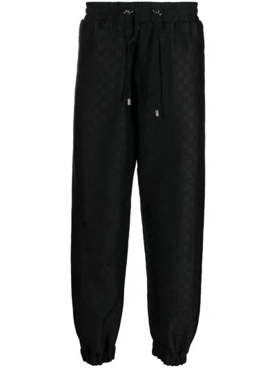 Balmain Monogram-print Track Pants In Black