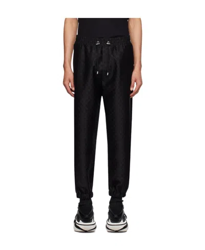 BALMAIN BALMAIN MONOGRAM PRINTED DRAWSTRING TRACK PANTS