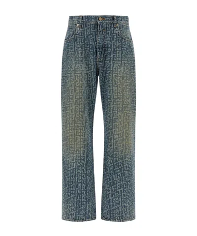 BALMAIN BALMAIN MONOGRAM PRINTED STRAIGHT-LEG JEANS