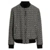 Balmain Monogram-pattern Reversible Bomber Jacket In Black