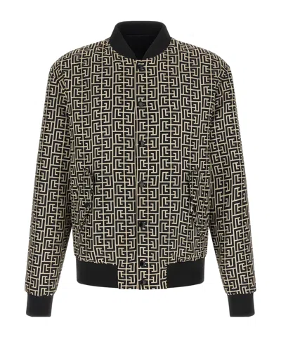 BALMAIN BALMAIN MONOGRAM REVERSIBLE BOMBER JACKET