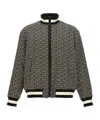 Balmain Black Monogram Reversible Bomber Jacket In Black