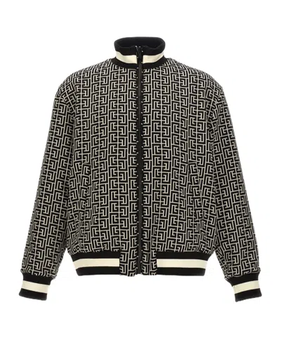 BALMAIN BALMAIN MONOGRAM REVERSIBLE BOMBER JACKET